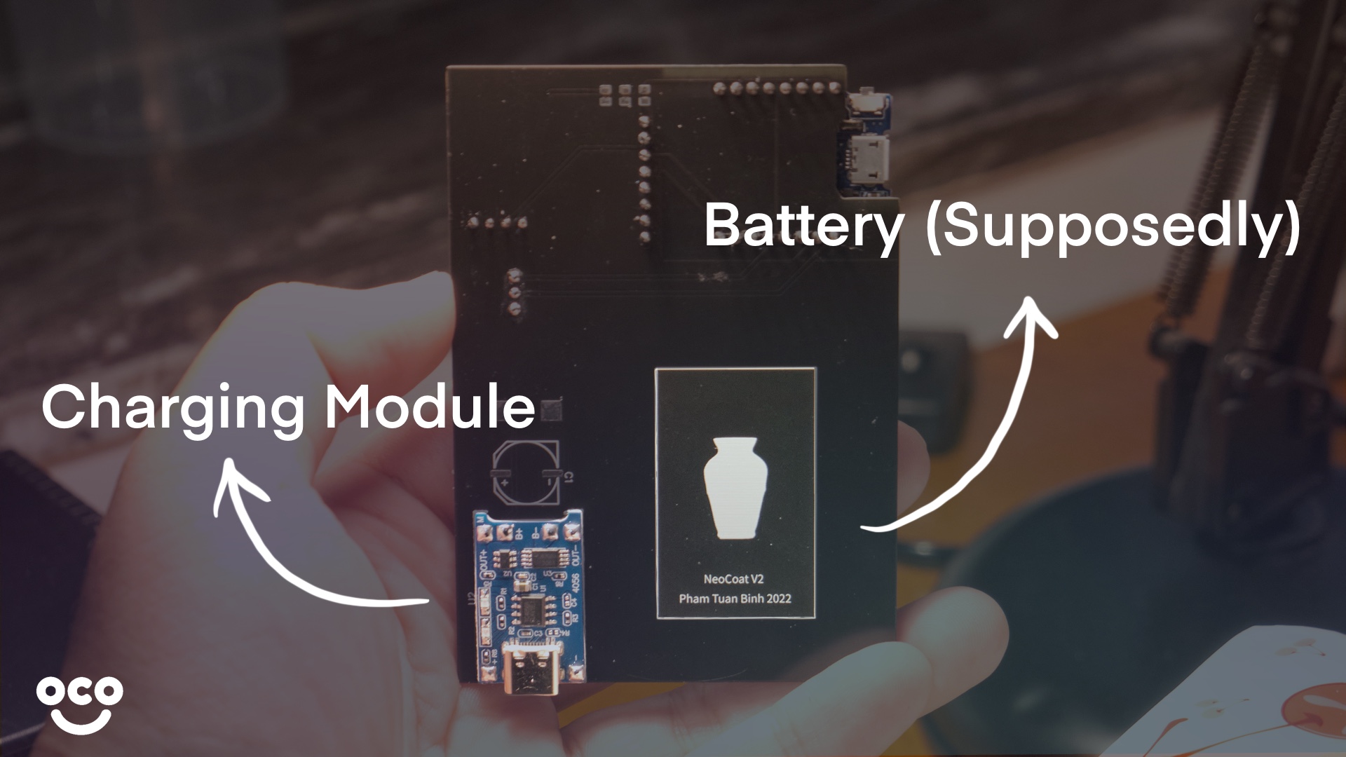 The new NeoCoat supports a Lithium-Ion battery and a charging module. At the time of writing this article, I have only received the charging module.